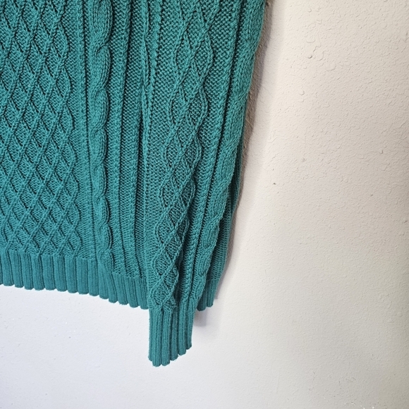 Old Navy Teal Green Cable Knit Sweater Women Size XXL - Picture 4 of 9